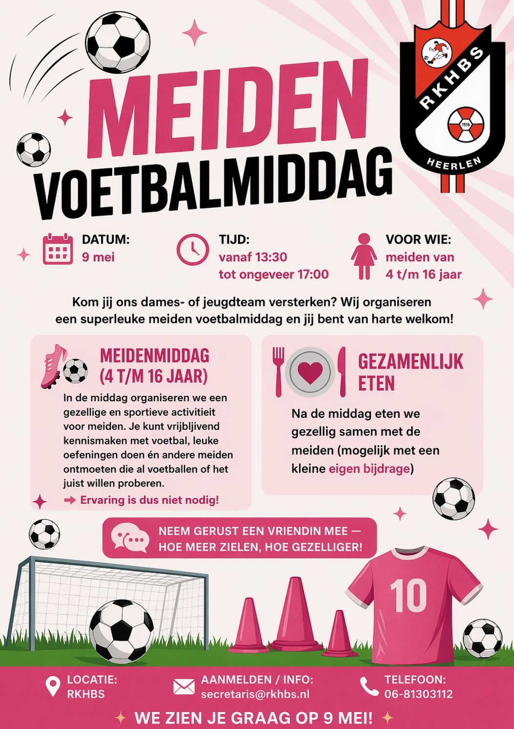 MEIDEN VOETBALMIDDAG, 9 mei