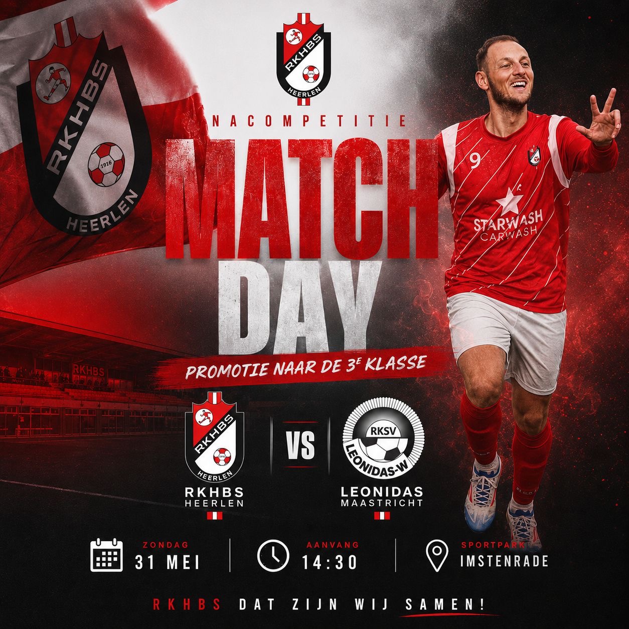 🔴⚪️ Promotiewedstrijd op weg  naar de 3e klasse ⚪️🔴